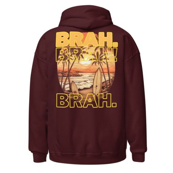 Trendy Custom Aesthetic Oversized Preppy Quote Hoodie | MUDPUPs BRAH.BRAH!BRAH. - Picture 1 of 10